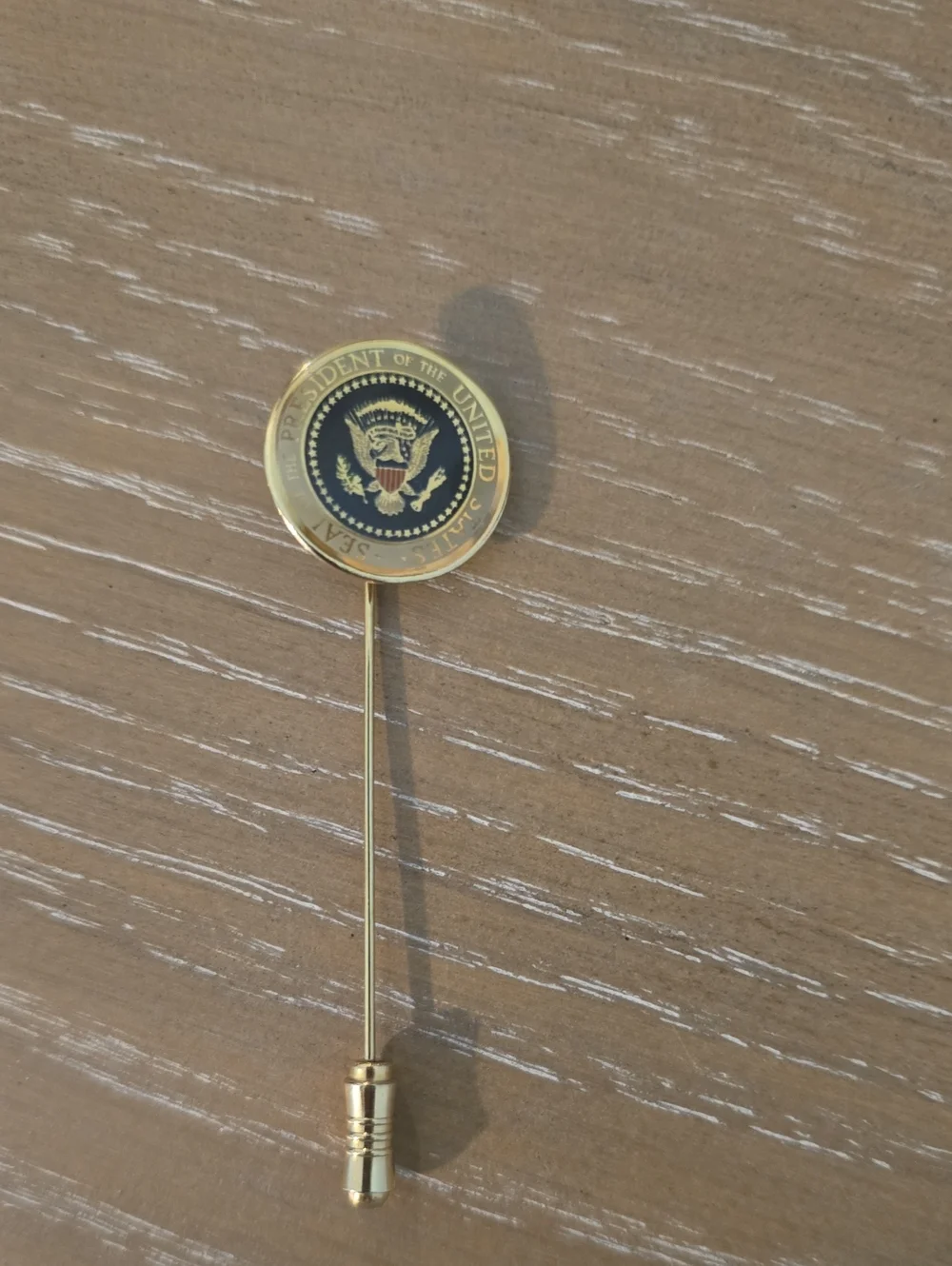 Vintage 80s Gold President George Bush Lapel Stick Pin